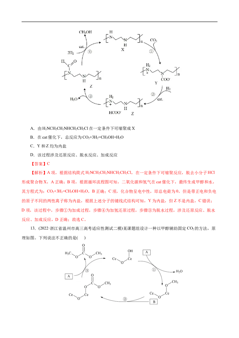 微练10物质转化&ldquo;环式&rdquo;历程与机理（解析版）_05高考化学_新高考复习资料_2023年新高考资料_专项复习_2023年高考化学热点专项导航与精练（新高考专用）