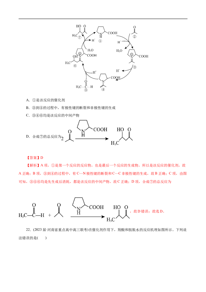 微练10物质转化&ldquo;环式&rdquo;历程与机理（解析版）_05高考化学_新高考复习资料_2023年新高考资料_专项复习_2023年高考化学热点专项导航与精练（新高考专用）