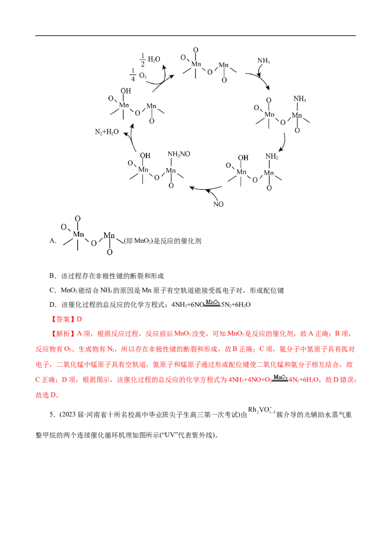 微练10物质转化&ldquo;环式&rdquo;历程与机理（解析版）_05高考化学_新高考复习资料_2023年新高考资料_专项复习_2023年高考化学热点专项导航与精练（新高考专用）