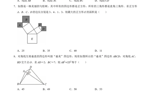 第二十章勾股定理（高效培优单元自测&middot;提升卷）（试题版）_初中数学人教版_八年级数学下册_保存转存之后查看(1)_2026春季新版-持续更新中_第二套-知_08讲义练习