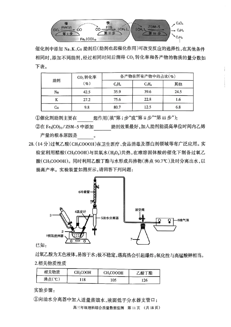 内蒙古呼和浩特市2023届高三年级第一次质量监测丨理综公众号：一枚试卷君_05高考化学_高考模拟题_新高考_内蒙古呼和浩特市2023届高三第一次质量数据监测理综