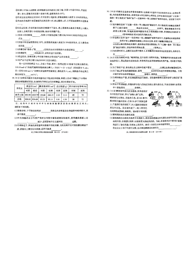内蒙古呼和浩特市2023届高三年级第一次质量监测丨理综公众号：一枚试卷君_05高考化学_高考模拟题_新高考_内蒙古呼和浩特市2023届高三第一次质量数据监测理综