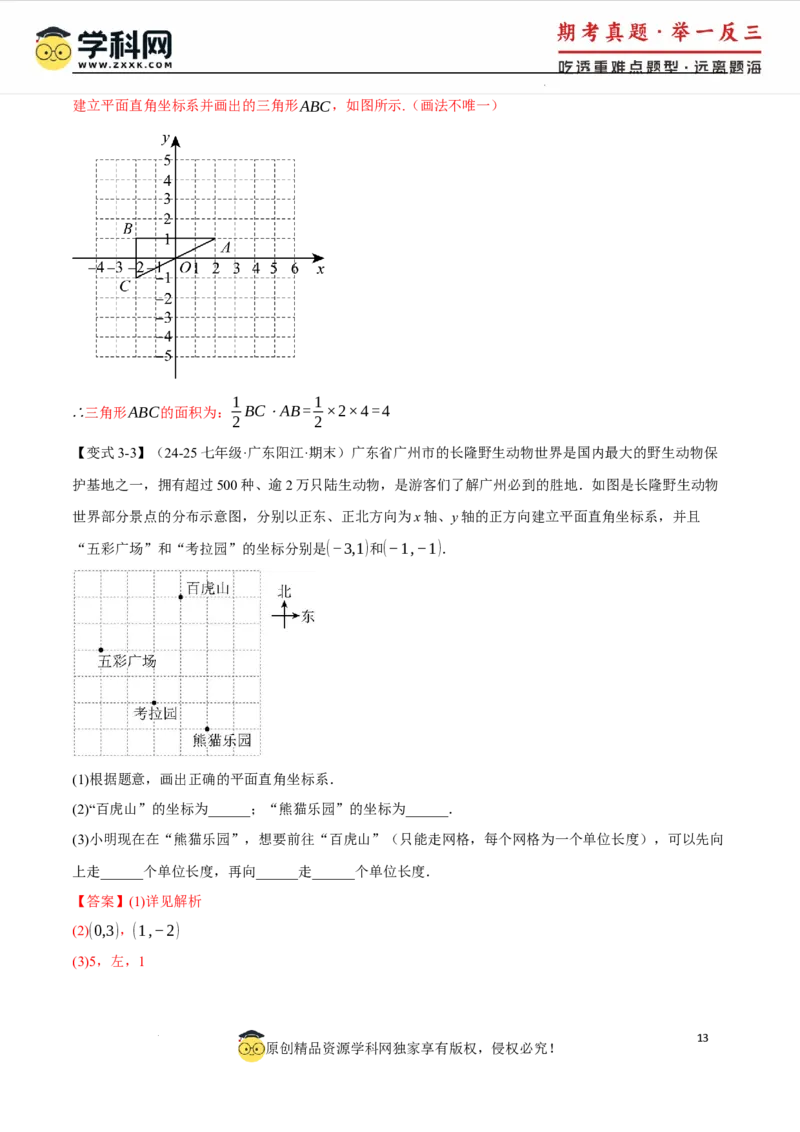 专题9.5平面直角坐标系全章专项复习2大考点8种题型（举一反三）（人教版2024）（解析版）_初中数学人教版_7下-初中数学人教版_7下-初中数学人教版（2025春季新版）持续更新