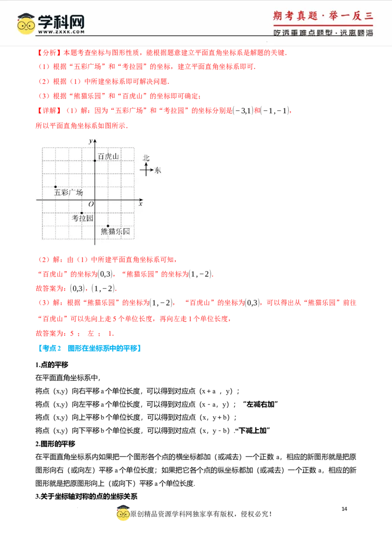 专题9.5平面直角坐标系全章专项复习2大考点8种题型（举一反三）（人教版2024）（解析版）_初中数学人教版_7下-初中数学人教版_7下-初中数学人教版（2025春季新版）持续更新