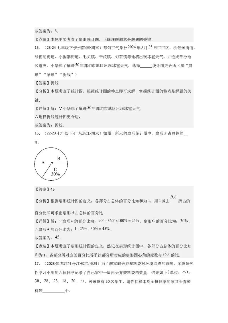 第11讲数据的收集、整理与描述（14个知识点+14种题型+强化训练）（教师版）_初中数学_七年级数学下册（人教版）_常见题型通关讲解练-V3