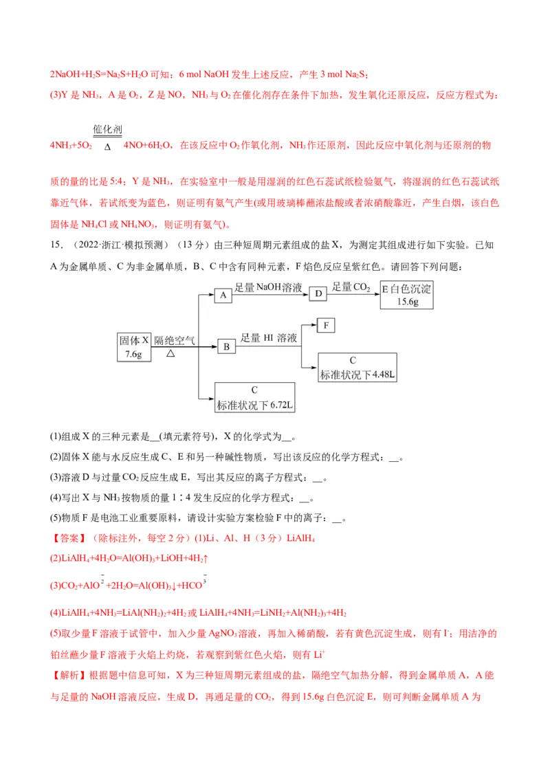 专题讲座（五）&ldquo;位-构-性&rdquo;综合推断题的解题方法（练）-2023年高考化学一轮复习讲练测（全国通用）（解析版）_05高考化学_通用版（老高考）复习资料_2023年复习资料_一轮复习
