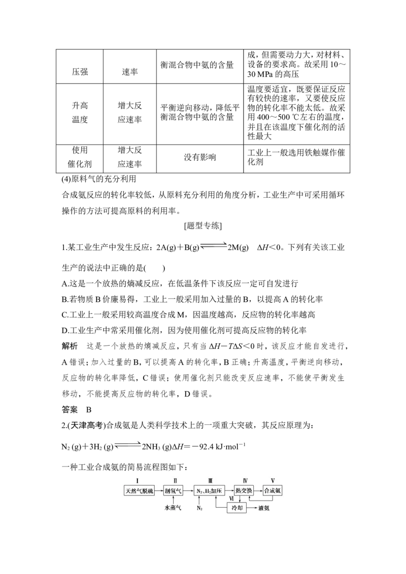 核心素养提升24化学平衡移动原理在化工生产中的广泛应用_05高考化学_新高考复习资料_2022年新高考资料_2022年一轮复习各版本_1.高考化学2022年一轮复习通用版