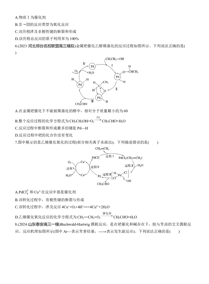 专题五　选择题专攻2　催化机理循环图淘宝店：红太阳资料库_05高考化学_2025年新高考资料_二轮复习_2025年高考化学大二轮_2025化学二轮复习_题型突破练+考前特训