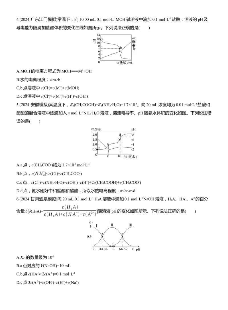 专题六　选择题专攻2　溶液中的离子浓度关系与滴定曲线分析淘宝店：红太阳资料库_05高考化学_2025年新高考资料_二轮复习_2025年高考化学大二轮_2025化学二轮复习