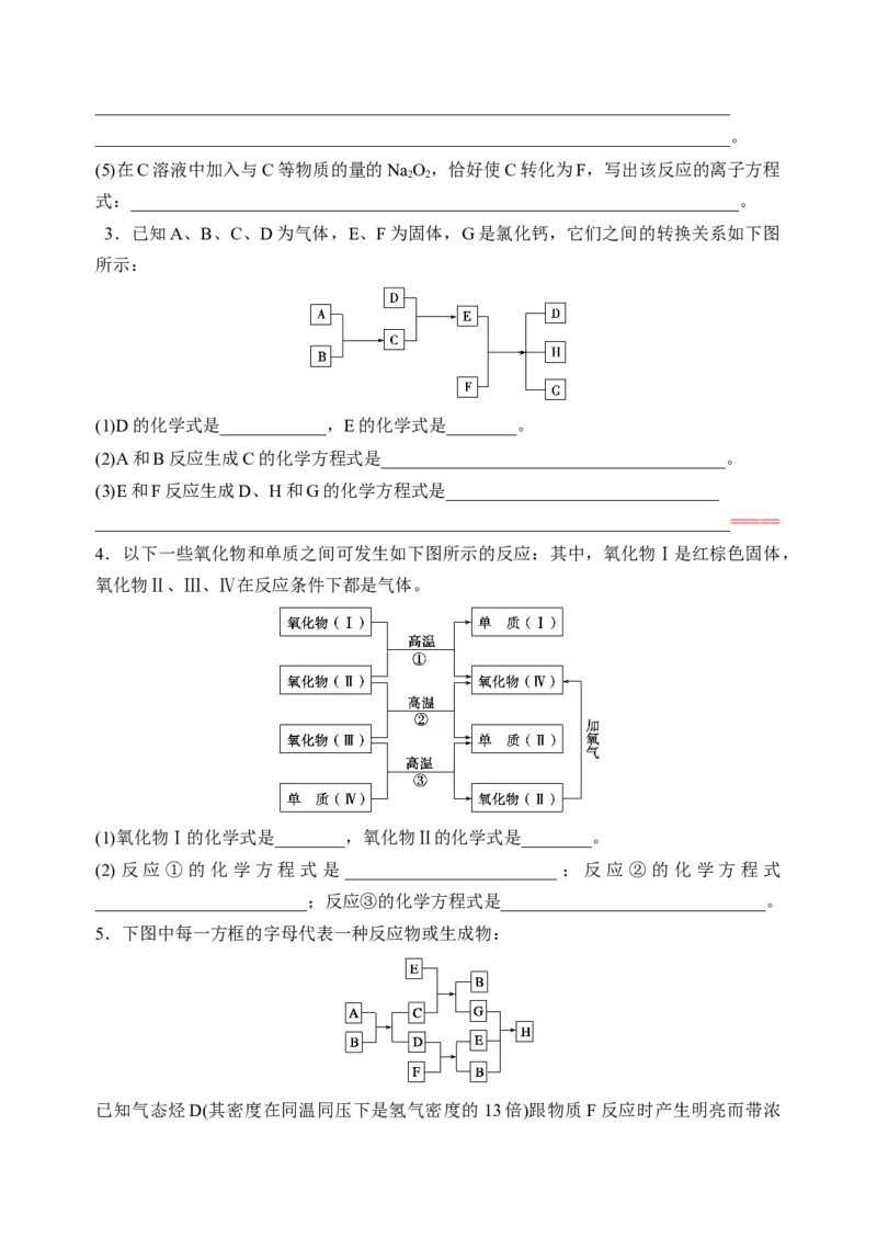 微专题30无机框图推断题常见突破口-备战2022年高考化学考点微专题（原卷版）_05高考化学_新高考复习资料_2022年新高考资料_备战2022年高考化学考点微专题