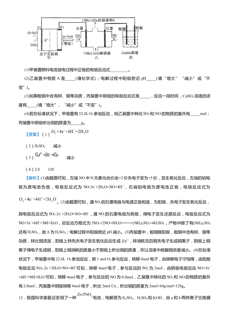 原创（新高考）2021届高考二轮精品专题八电化学基础教师版_05高考化学_新高考复习资料_2021新高考资料_2021届（新高考）化学二轮精品专题