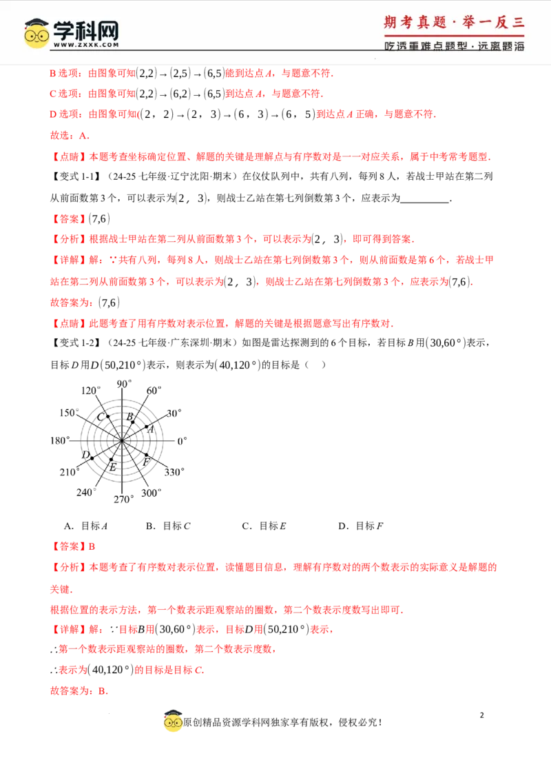 专题9.1平面直角坐标系十大题型（举一反三）（人教版2024）（解析版）_初中数学人教版_7下-初中数学人教版_7下-初中数学人教版（2025春季新版）持续更新_04专项讲练