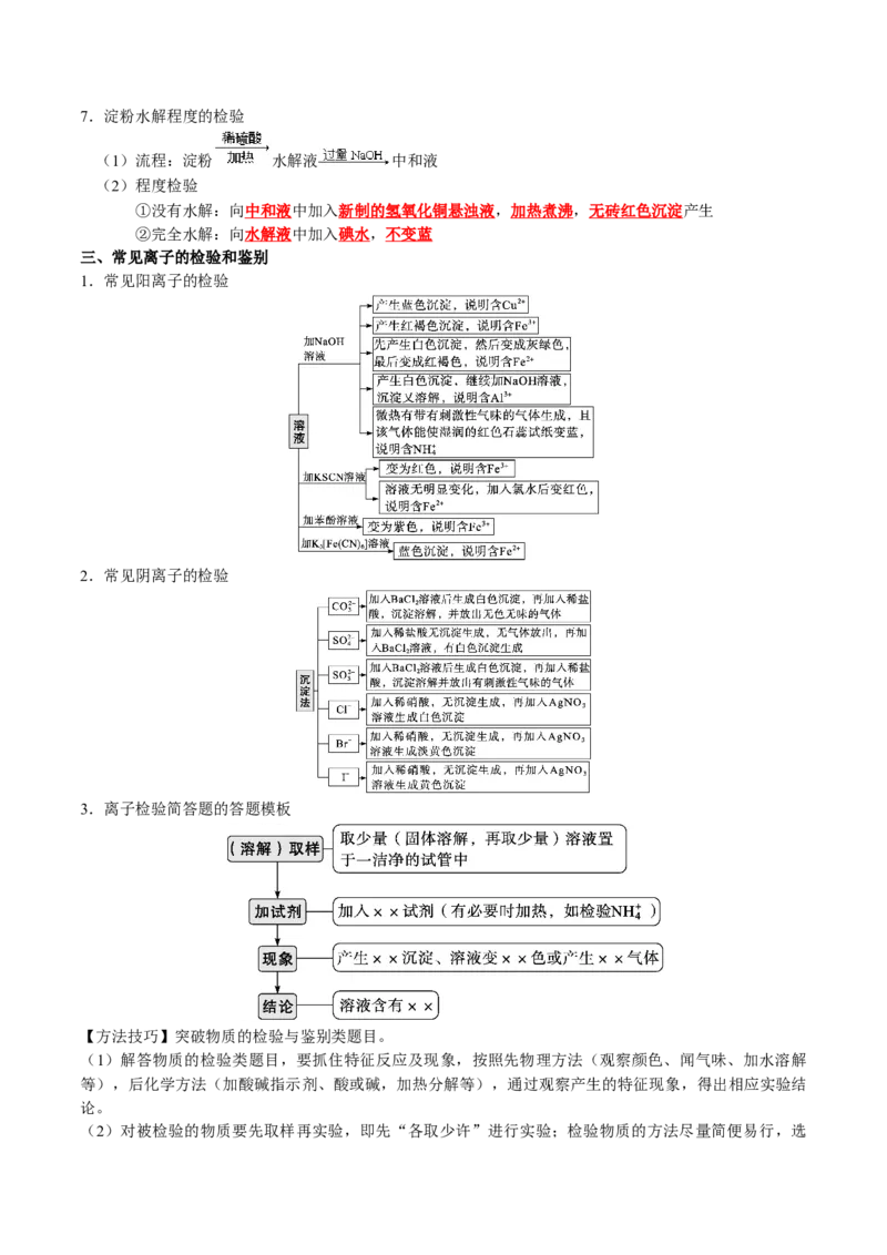 知识清单31化学实验基础-口袋书2024年高考化学一轮复习知识清单_05高考化学_2024年新高考资料_1.2024一轮复习_2024年高考化学一轮复习知识清单