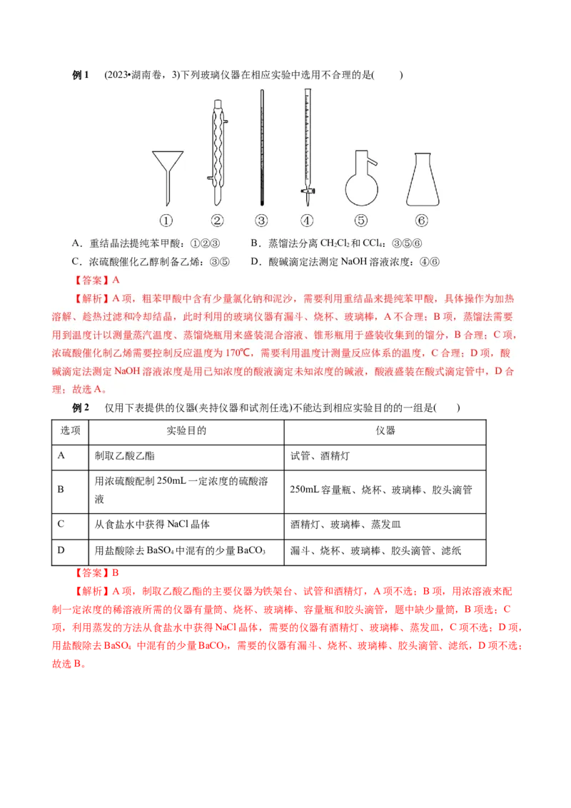 知识清单31化学实验基础-口袋书2024年高考化学一轮复习知识清单_05高考化学_2024年新高考资料_1.2024一轮复习_2024年高考化学一轮复习知识清单