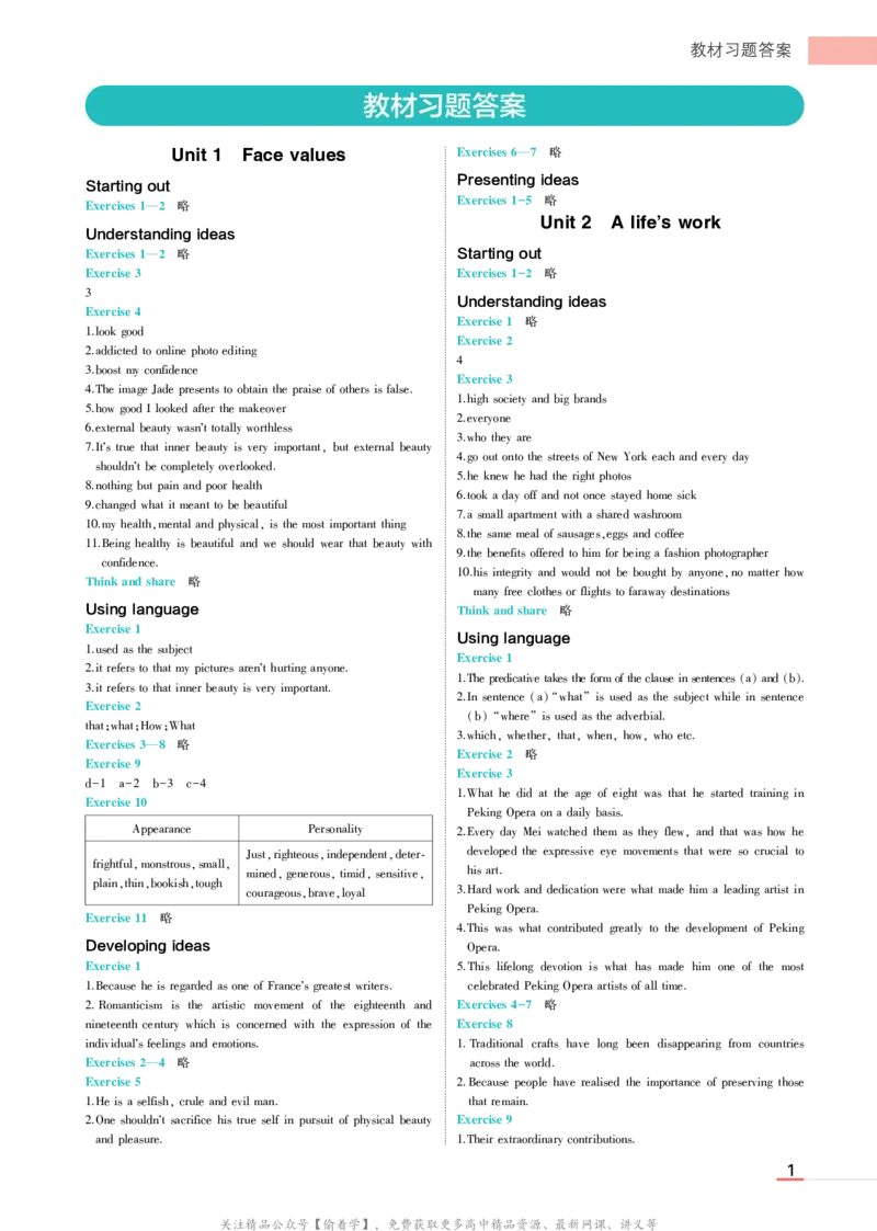 外研选择性必修3教材习题答案_高中全套电子教材及答案。_02高中教材参考答案_高中英语_外研版