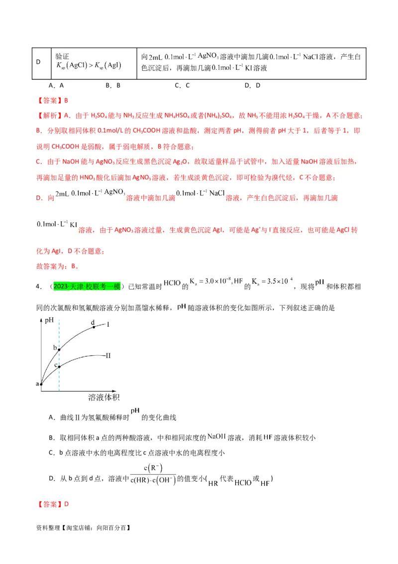 升级版微专题38强弱电解质的判断与比较（解析版）(全国版)_05高考化学_新高考复习资料_2024年新高考资料_一轮复习资料_备战2024年高考化学一轮复习考点微专题_教师版（含答案解析）