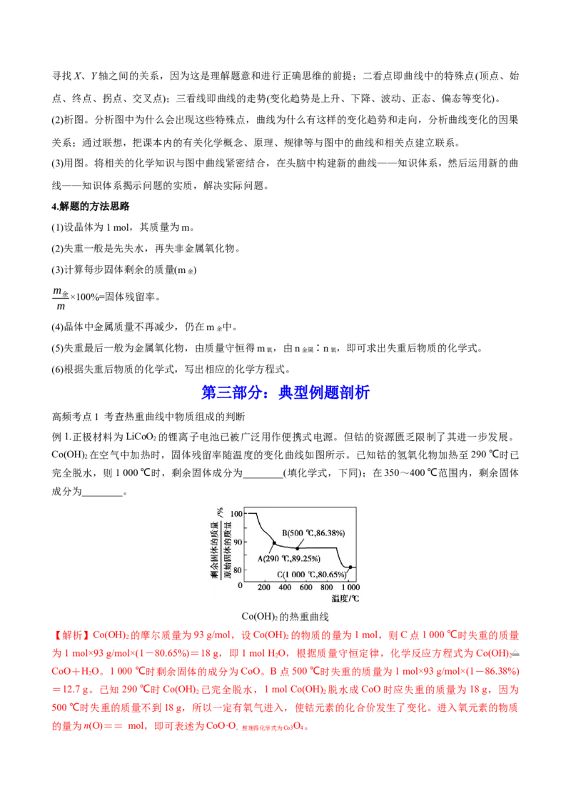 专题讲座（三）热重分析中的物质成分的判断（讲）-2023年高考化学一轮复习讲练测（全国通用）（解析版）_05高考化学_通用版（老高考）复习资料_2023年复习资料_一轮复习