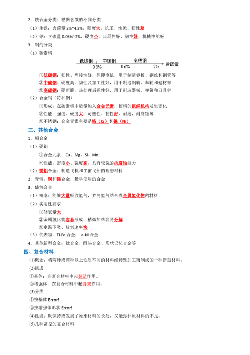 知识清单08金属材料及金属矿物的开发利用（解析版）_05高考化学_2025年新高考资料_一轮复习_上好课2025年高考化学一轮复习知识清单3246985
