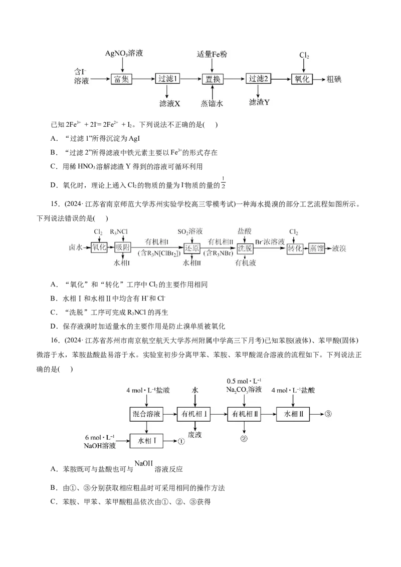 热点专项无机化工微流程分析（原卷版）_05高考化学_2025年新高考资料_二轮复习_上好课2025年高考化学二轮复习讲练测（新高考通用）3379109_主题二元素及其化合物