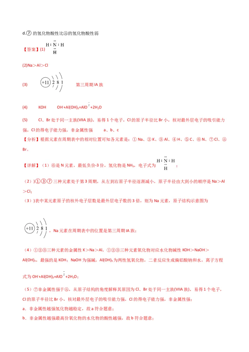 专题突破卷05&nbsp;物质结构元素周期律-2024年高考化学一轮复习考点通关卷（新教材新高考）（解析版）_05高考化学_2024年新高考资料_1.2024一轮复习