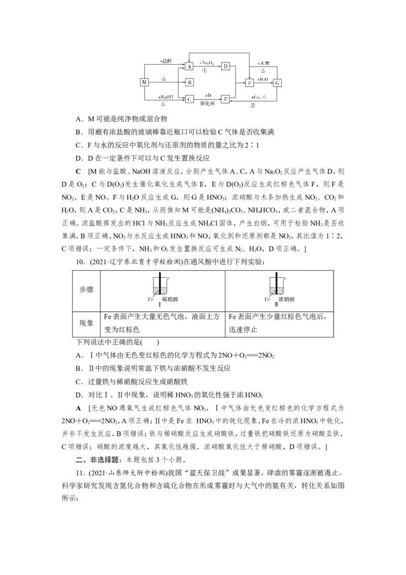 专题突破(四)以气体制备为主体的综合实验探究（作业）_05高考化学_新高考复习资料_2022年新高考资料_2022届一轮复习讲练结合_第四章非金属及其化合物