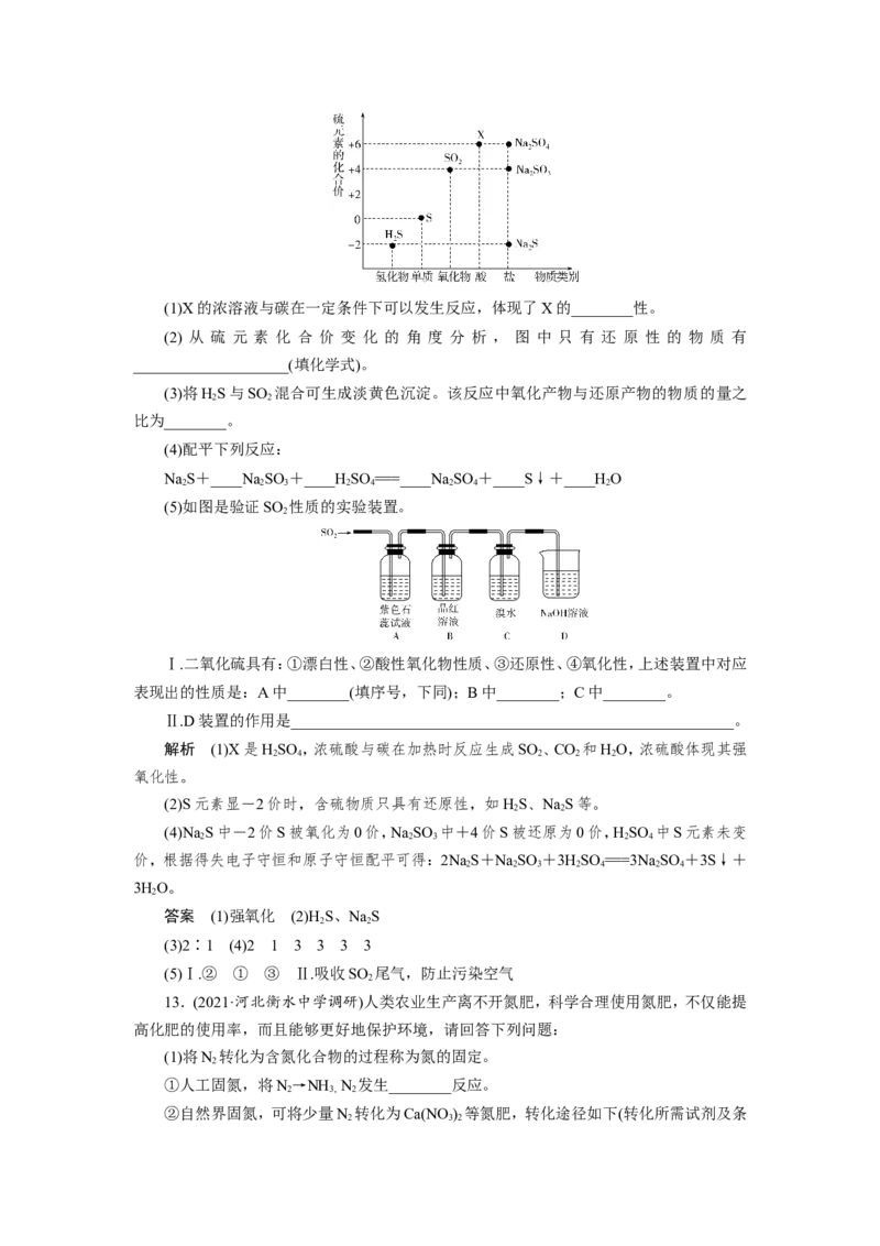 专题突破(四)以气体制备为主体的综合实验探究（作业）_05高考化学_新高考复习资料_2022年新高考资料_2022届一轮复习讲练结合_第四章非金属及其化合物