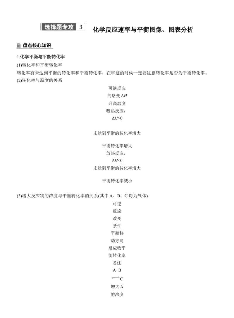 专题五　选择题专攻3　化学反应速率与平衡图像、图表分析淘宝店：红太阳资料库_05高考化学_2025年新高考资料_二轮复习_2025年高考化学大二轮_2025化学二轮复习_大二轮专题复习