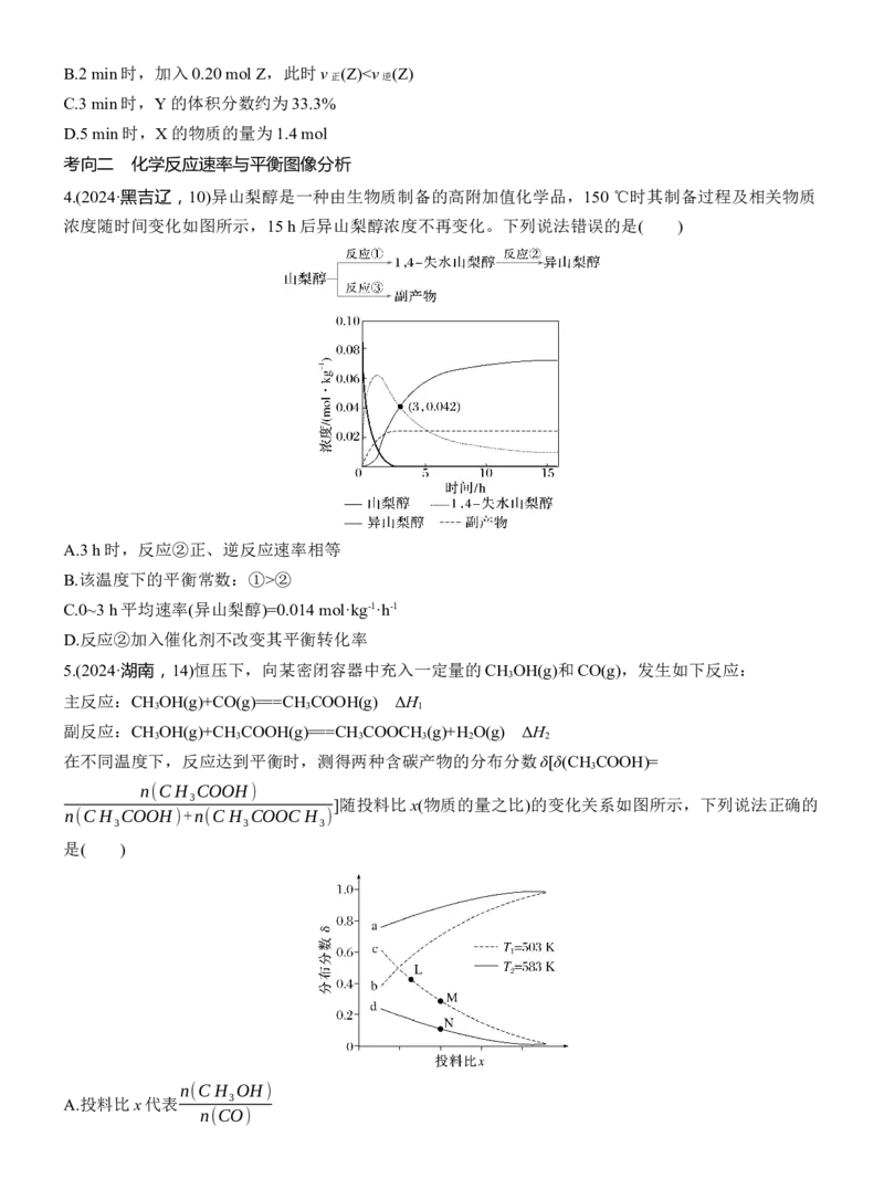 专题五　选择题专攻3　化学反应速率与平衡图像、图表分析淘宝店：红太阳资料库_05高考化学_2025年新高考资料_二轮复习_2025年高考化学大二轮_2025化学二轮复习_大二轮专题复习