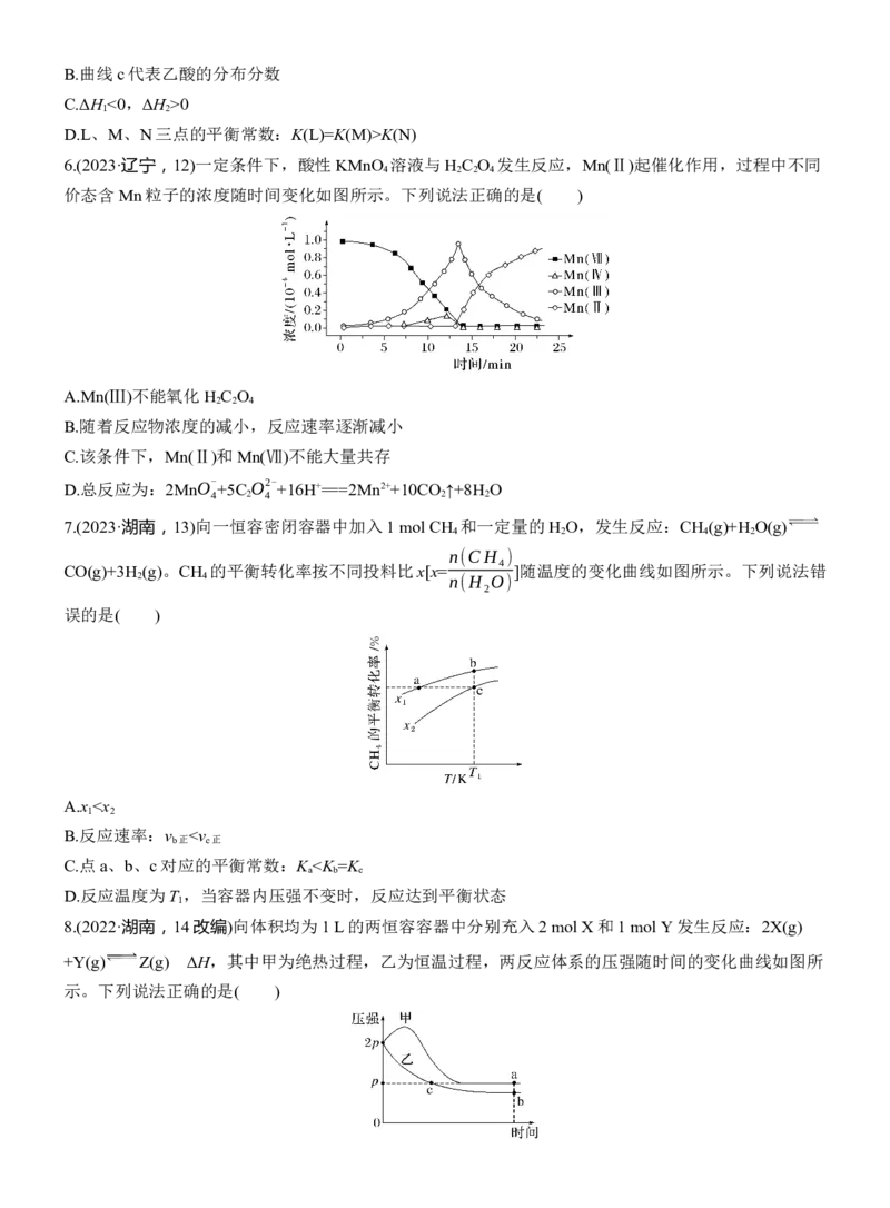 专题五　选择题专攻3　化学反应速率与平衡图像、图表分析淘宝店：红太阳资料库_05高考化学_2025年新高考资料_二轮复习_2025年高考化学大二轮_2025化学二轮复习_大二轮专题复习