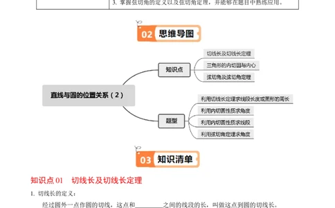 第07讲直线与圆的位置关系（2）（3个知识点+4类热点题型讲练+习题巩固）（学生版）_初中数学_九年级数学上册（人教版）_同步讲义-U18_2025版