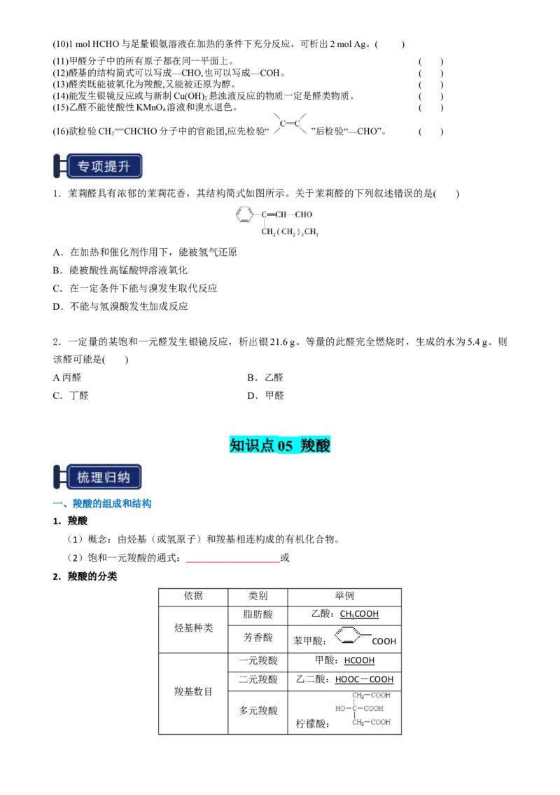 知识清单27烃的衍生物-口袋书2025年高考化学一轮复习知识清单（新高考专用）（原卷版）_05高考化学_2025年新高考资料_一轮复习_上好课2025年高考化学一轮复习知识清单3246985