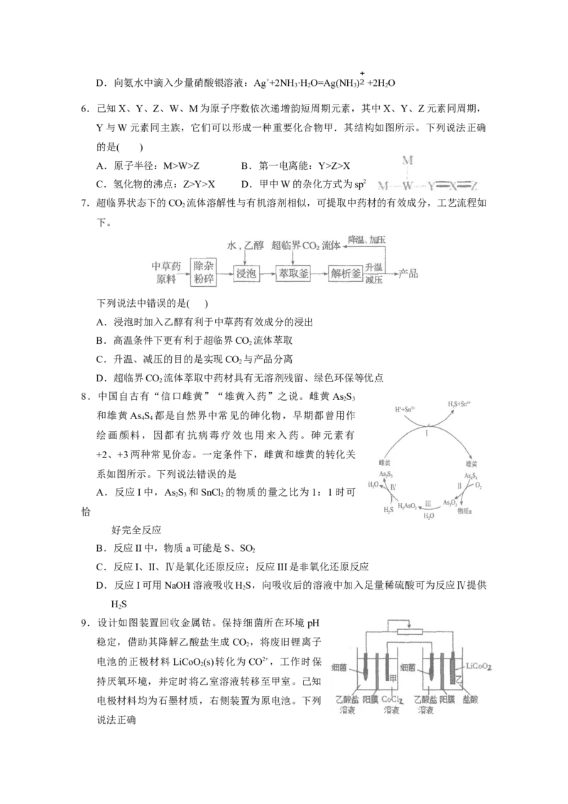 广东省汕头市金山中学2022-2023学年高三上学期第二次月考化学试题_05高考化学_高考模拟题_新高考