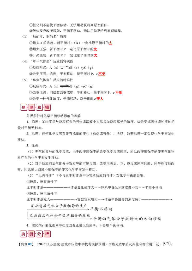 知识清单21+化学反应速率与化学平衡-口袋书2024年高考化学一轮复习知识清单_05高考化学_2024年新高考资料_1.2024一轮复习_2024年高考化学一轮复习知识清单