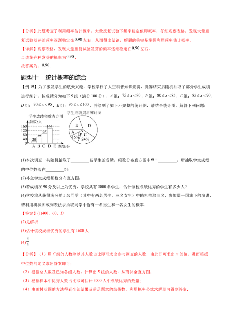 热点专题05概率初步（10个热点）（解析版）_初中数学人教版_9下-初中数学人教版_07专项讲练_2023-2024学年九年级数学全册重难热点提升精讲与过关测试（人教版）