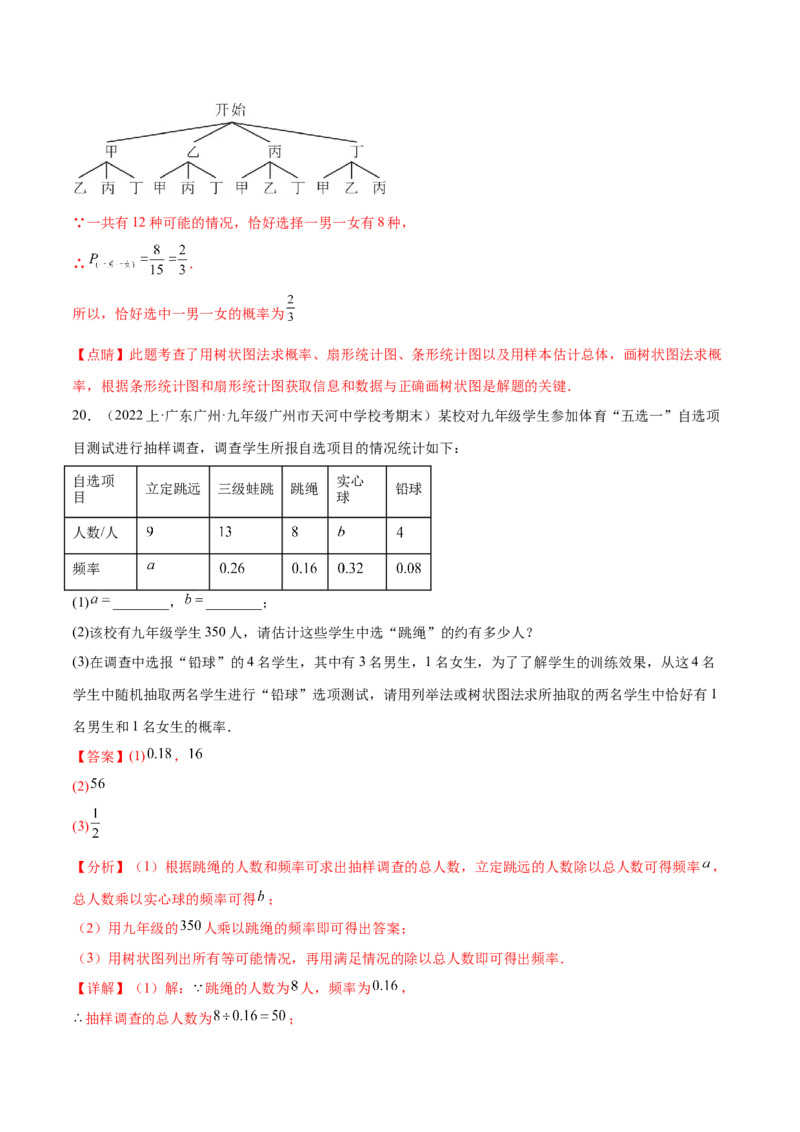 热点专题05概率初步（10个热点）（解析版）_初中数学人教版_9下-初中数学人教版_07专项讲练_2023-2024学年九年级数学全册重难热点提升精讲与过关测试（人教版）