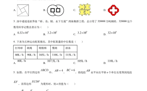 精品解析：2023年广东省深圳市中考数学真题（原卷版）_new_初中数学人教版_9下-初中数学人教版_09中考真题_2023中考数学真题