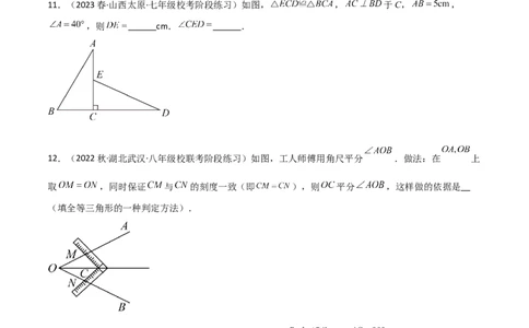 第12章全等三角形（单元测试&middot;综合卷）-（人教版）_初中数学_八年级数学上册（人教版）_专题突破练习-V4_2024版