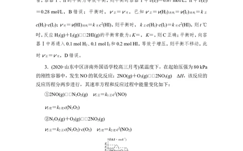 热点强化练14　速率常数与化学平衡常数综合分析_05高考化学_新高考复习资料_2023年新高考资料_一轮复习_2023年新高考大一轮复习讲义_2023年高考化学一轮复习讲义（新高考）