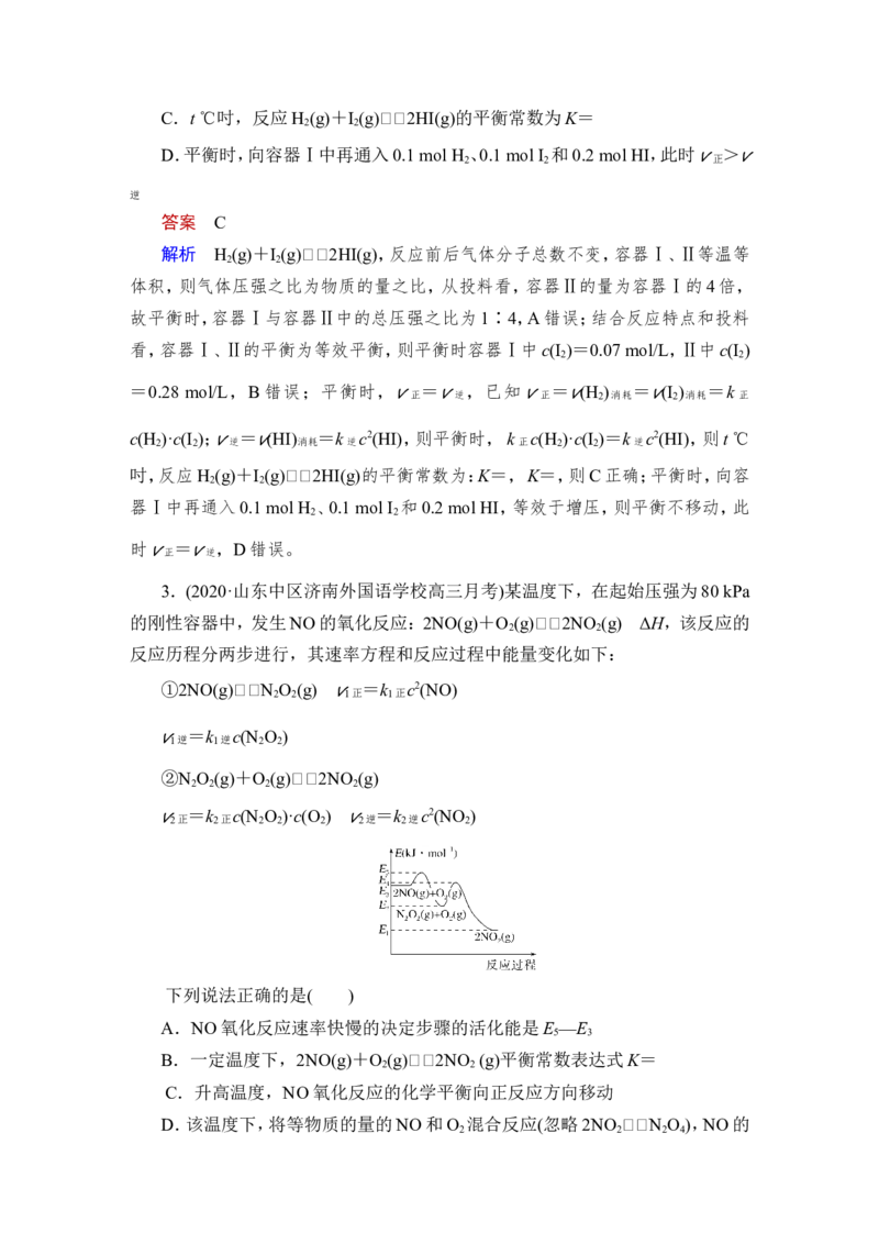 热点强化练14　速率常数与化学平衡常数综合分析_05高考化学_新高考复习资料_2023年新高考资料_一轮复习_2023年新高考大一轮复习讲义_2023年高考化学一轮复习讲义（新高考）