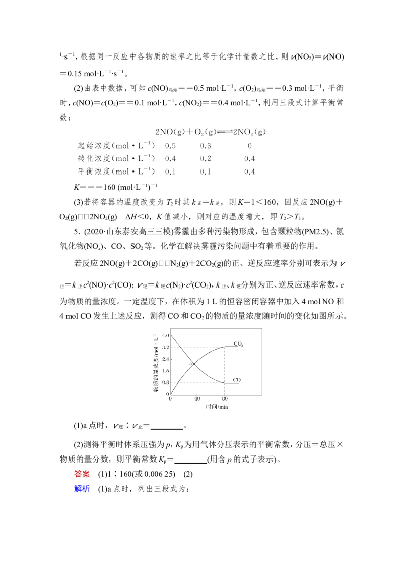 热点强化练14　速率常数与化学平衡常数综合分析_05高考化学_新高考复习资料_2023年新高考资料_一轮复习_2023年新高考大一轮复习讲义_2023年高考化学一轮复习讲义（新高考）