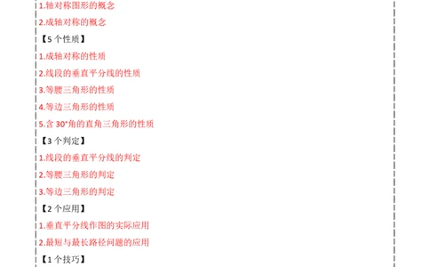 第13章轴对称全章复习攻略与检测卷（2个概念5个性质3个判定2个应用1个技巧2种思想）（教师版）_初中数学_八年级数学上册（人教版）_常见题型通关讲解练-V3_2024版