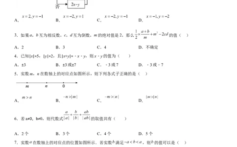 专题强化训练有理数的四则运算、绝对值、求值化简问题-2022-2023学年七年级数学上册《考点&bull;题型&bull;技巧》精讲与精练高分突破（人教版）_初中数学人教版_7上-初中数学人教版