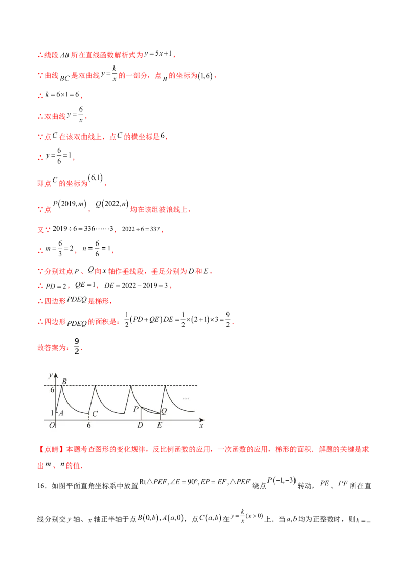 第二十六章反比例函数章末测试卷（解析版）_初中数学人教版_9下-初中数学人教版_07专项讲练_2023-2024学年九年级数学下册考点剖析及精准练习（人教版）