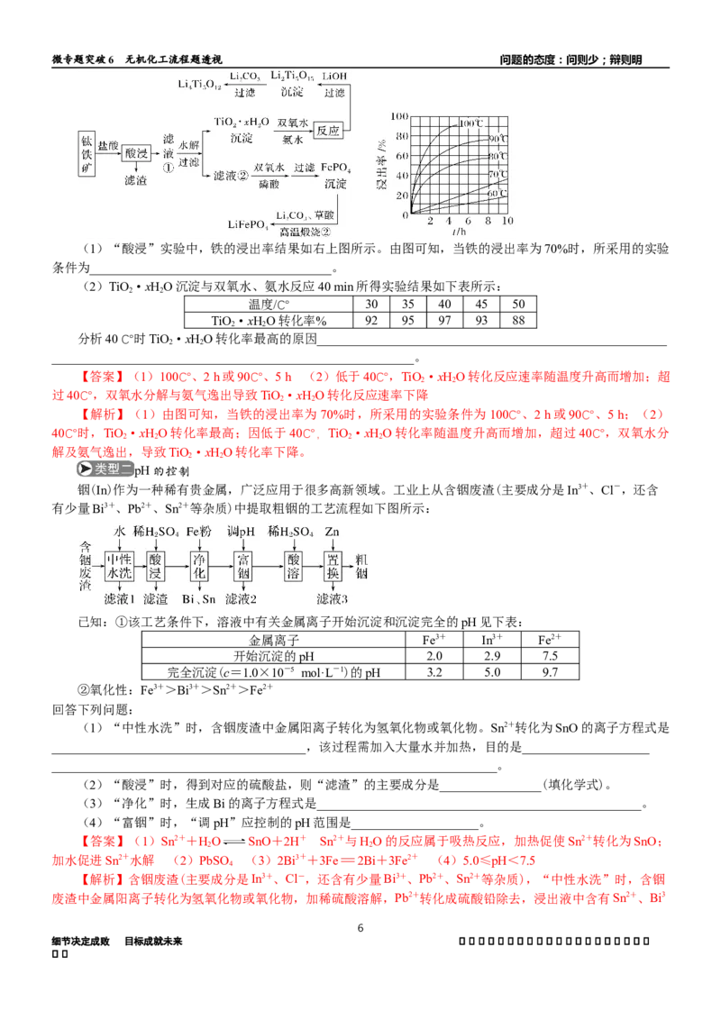 微专题突破6无机化工流程题透视（学案）（教师版）_05高考化学_2025年新高考资料_二轮复习_2025年高考化学二轮复习重点微专题突破学案（新高考专用）3419182