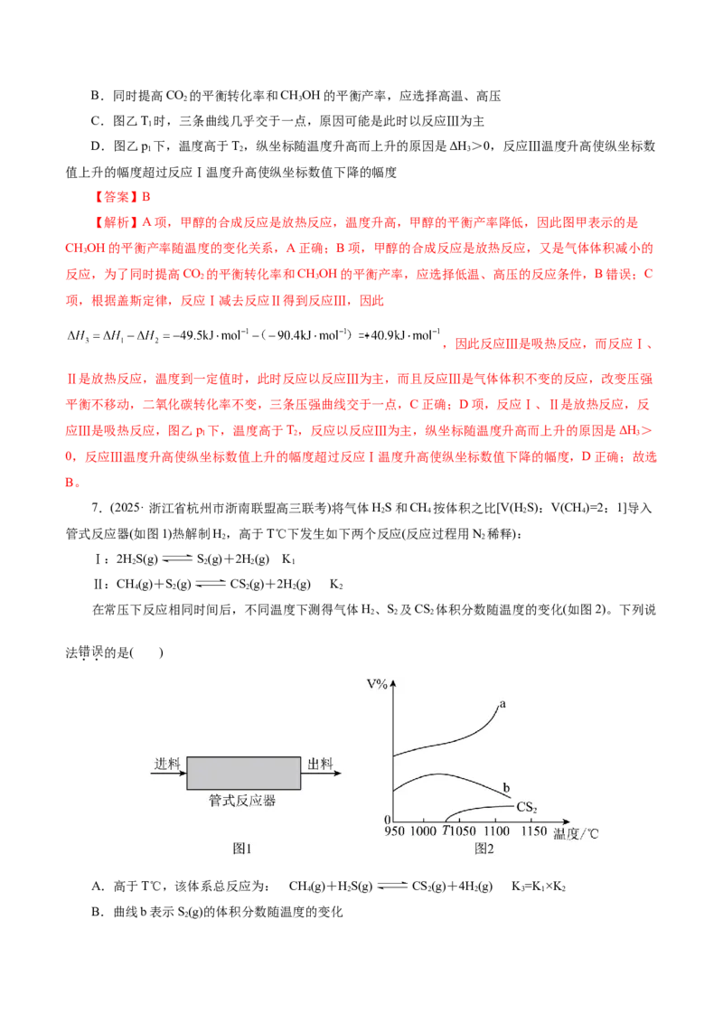热点专项化学反应速率和化学平衡的图像（解析版）_05高考化学_2025年新高考资料_二轮复习_上好课2025年高考化学二轮复习讲练测（新高考通用）3379109_主题三化学反应原理