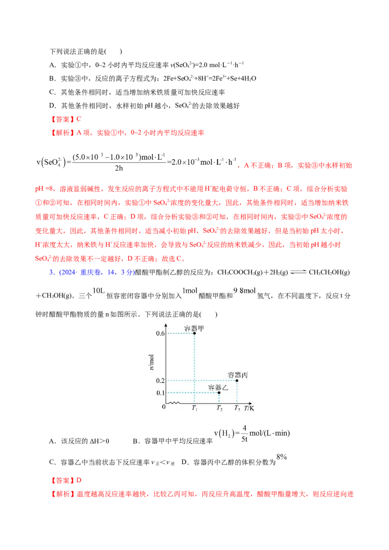 热点专项化学反应速率和化学平衡的图像（解析版）_05高考化学_2025年新高考资料_二轮复习_上好课2025年高考化学二轮复习讲练测（新高考通用）3379109_主题三化学反应原理