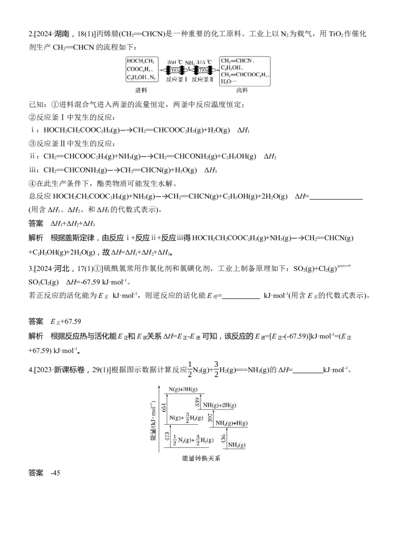 专题五　主观题突破1　热化学方程式的书写与焓变的计算淘宝店：红太阳资料库_05高考化学_2025年新高考资料_二轮复习_2025年高考化学大二轮_2025化学二轮复习