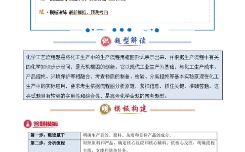 模板03工艺流程中条件控制与选择、分离和提纯(解析版)_05高考化学_2025年新高考资料_二轮复习_2025年高考化学答题技巧与模板构建338868722_第二部分主观题突破_化学工艺流程