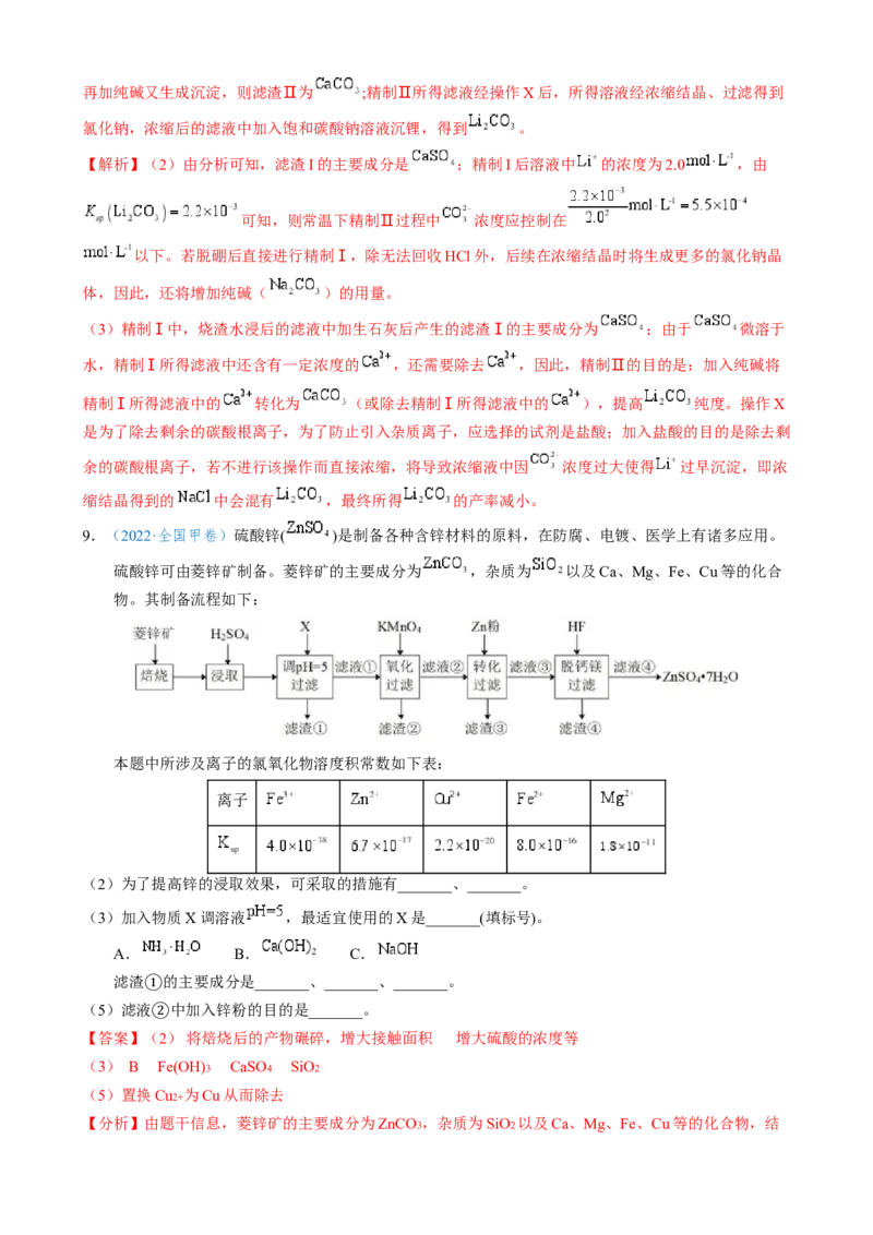 模板03工艺流程中条件控制与选择、分离和提纯(解析版)_05高考化学_2025年新高考资料_二轮复习_2025年高考化学答题技巧与模板构建338868722_第二部分主观题突破_化学工艺流程