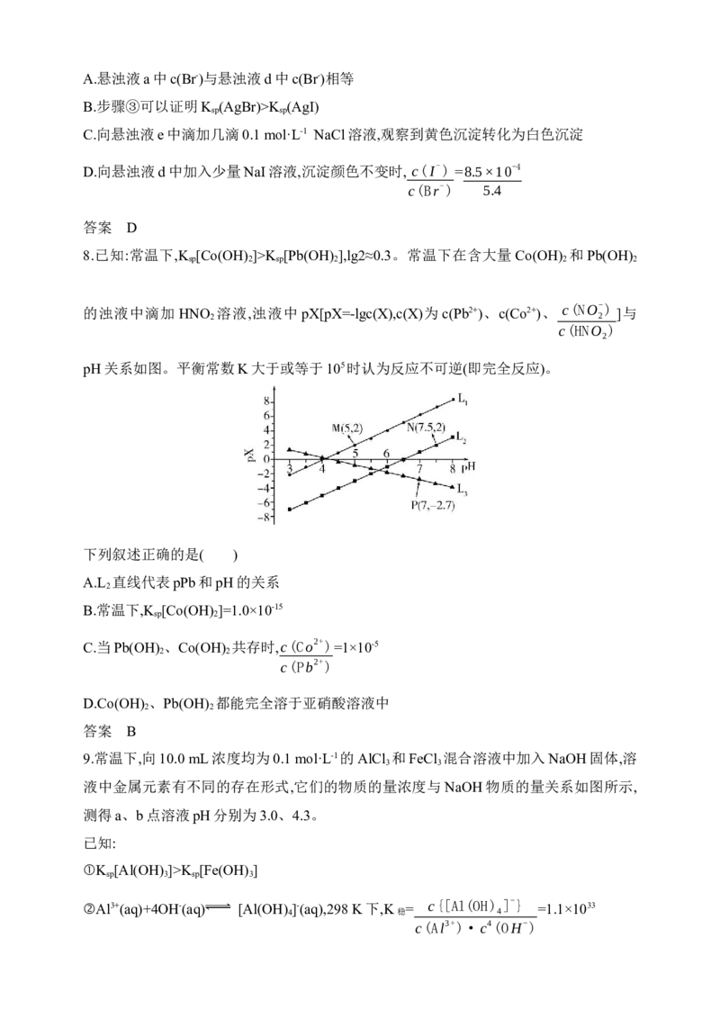 专题十三　盐类水解和沉淀溶解平衡（含答案）_05高考化学_2025年新高考资料_专项练习_2025高考化学专题练习（含答案）（完结）